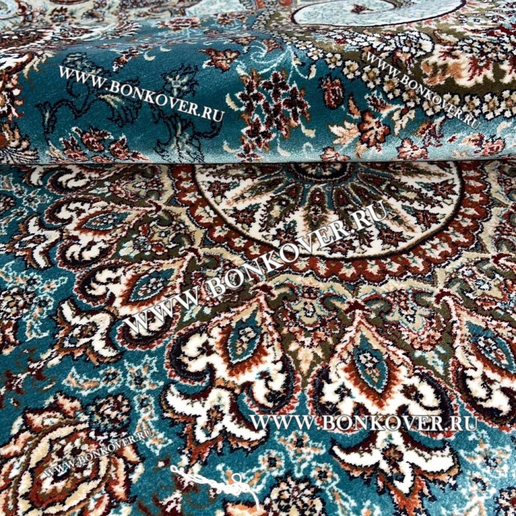 Иранский ковер дизайн 22 Синий Овальный