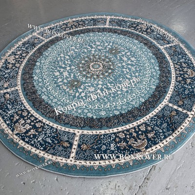 Турецкий Ковер Для гостиной New дизайн 376 Синий Круг