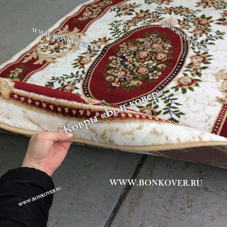 РОССИЙСКИЙ ЖАККАРДОВЫЙ КОВЕР КРАСНЫЙ МЕДАЛЬОН ОВАЛЬНЫЙ