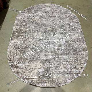 Современный Турецкий Ковер Дизайн 191 Бежево-коричневый Овал